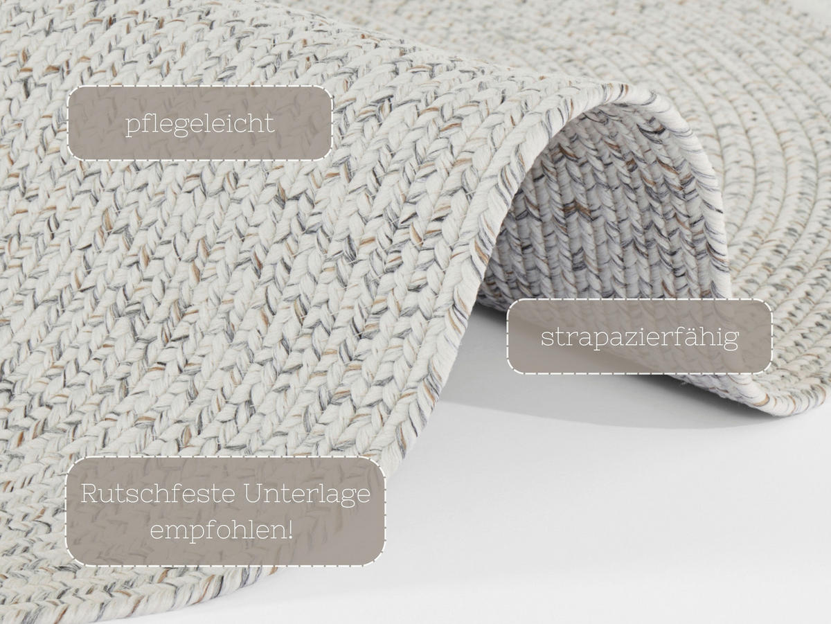 OUTDOORTEPPICH 150 cm Braided Multicolor, Creme  - Multicolor/Creme, Design, Kunststoff (150cm) - Hanse Home