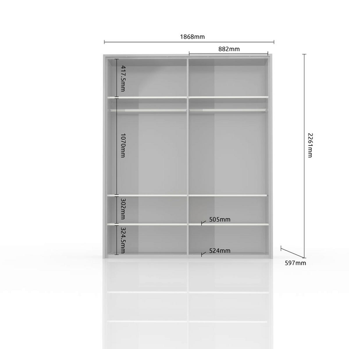 ORMAR SA KLASIČNIM VRATIMA bela visoki sjaj, bela  187/226/60 cm  - bela visoki sjaj/bela, Dizajnerski, pločasti materijal/plastika (187/226/60cm)