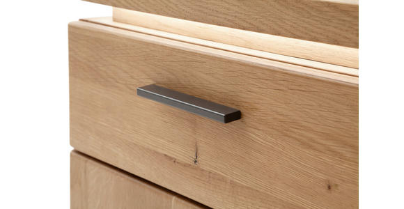 NACHTSCHRANK 60/48/42 cm Eiche massiv, furniert  - Eiche Bianco/Schwarz, Natur, Holz/Holzwerkstoff (60/48/42cm) - Linea Natura