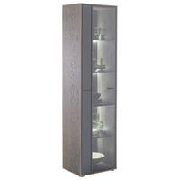 VITRINE  in furniert Eiche Schwarz, Eichefarben - Eichefarben/Anthrazit, Design, Glas/Holz (50/190/37cm) - Novel