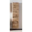 HOCHSCHRANK 40/180/35 cm - Eiche Wotan/Silberfarben, Natur, Holzwerkstoff/Kunststoff (40/180/35cm) - Xora