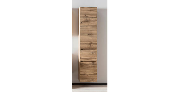 HOCHSCHRANK 40/180/35 cm - Eiche Wotan/Silberfarben, Natur, Holzwerkstoff/Kunststoff (40/180/35cm) - Xora
