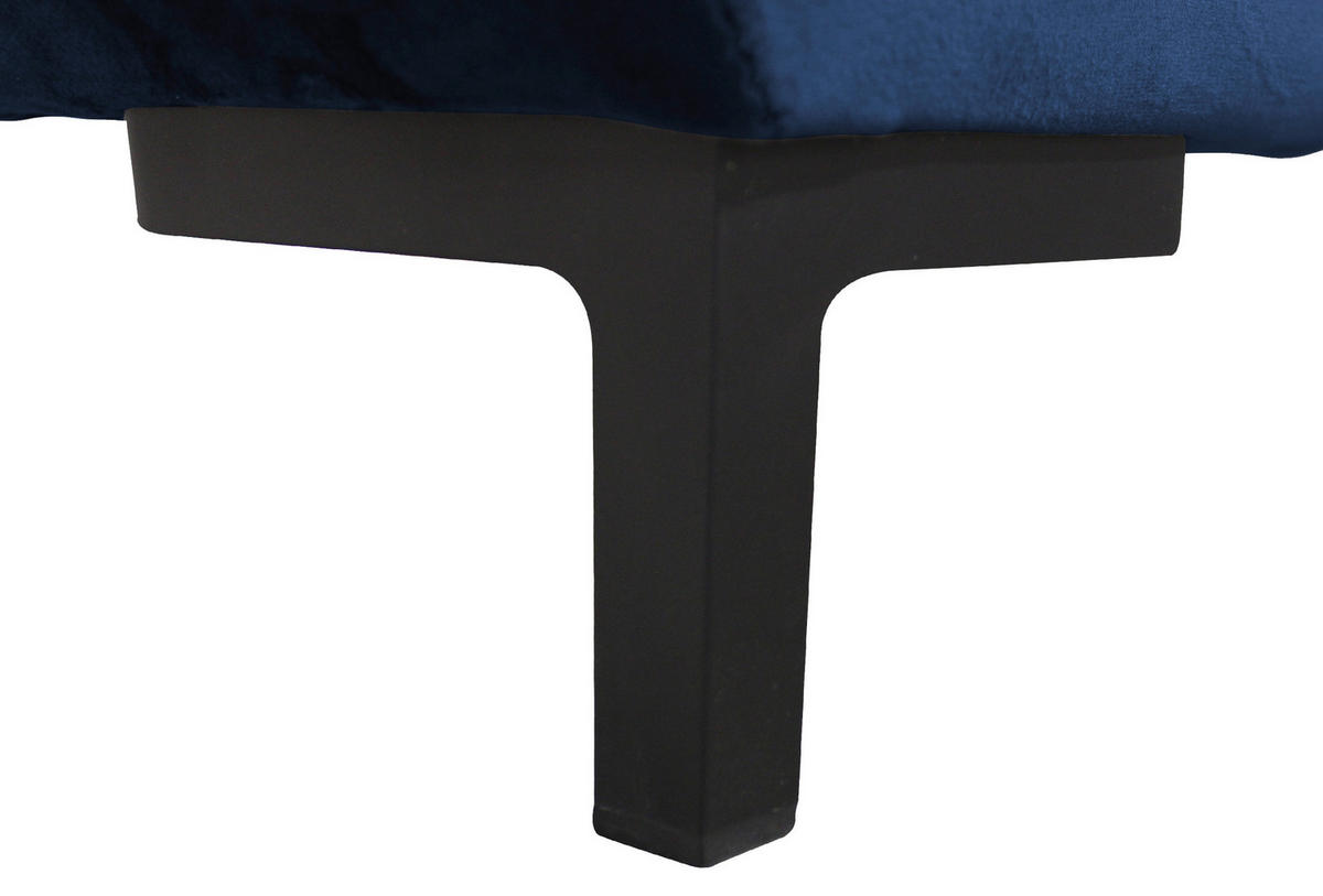 ECKSOFA in Velours Royalblau  187/277 cm  - Blau/Royalblau, Design, Textil/Metall (187/277cm) - Livetastic