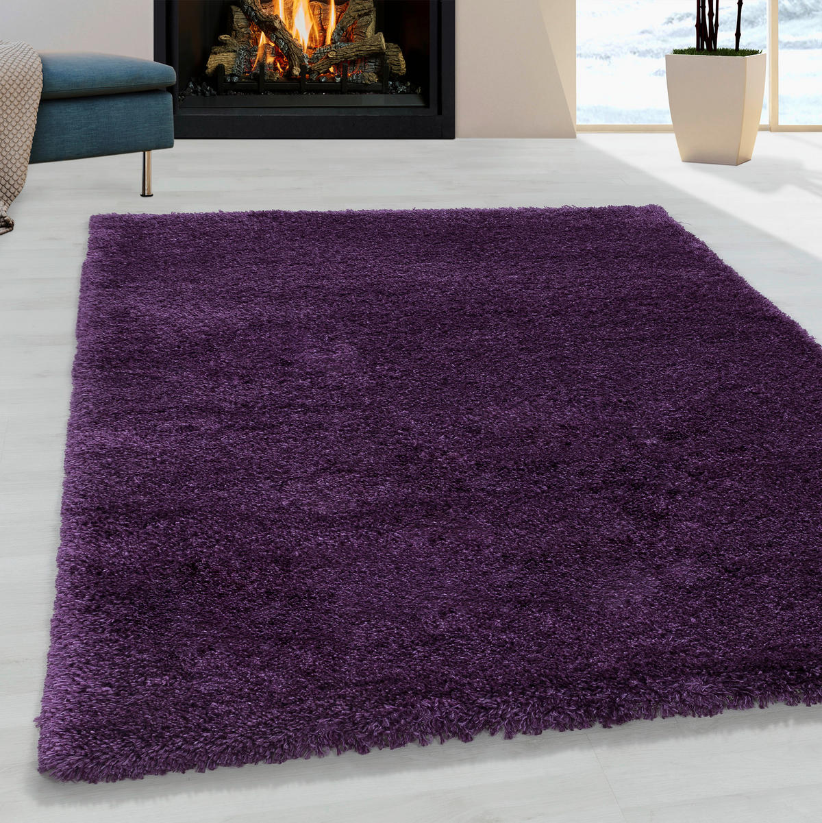 KOBEREC S VYSOKÝM VLASEM, 80/150 cm, fialová - fialová, Basics, textil (80/150cm) - Novel
