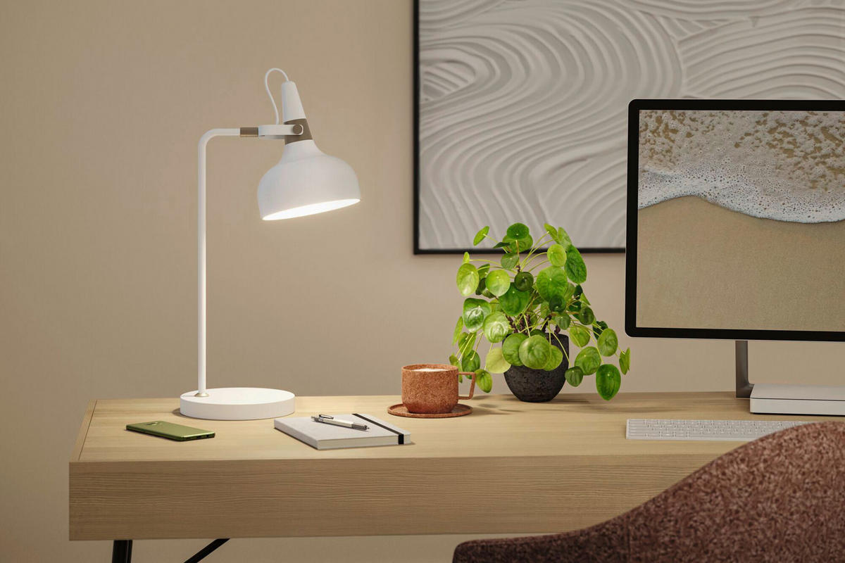 TISCHLEUCHTE Juna  - Goldfarben/Weiß, Design, Metall (18,0/51,0/25,5cm) - Paulmann