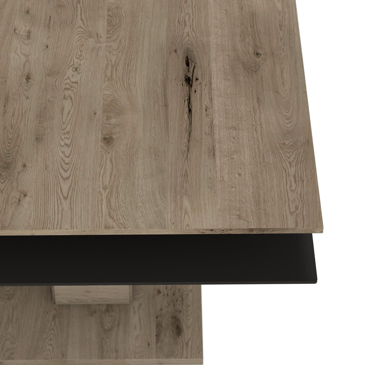 COUCHTISCH in Holz, Glas 90/90/46 cm  - Eichefarben/Anthrazit, Design, Glas/Holz (90/90/46cm) - Voglauer