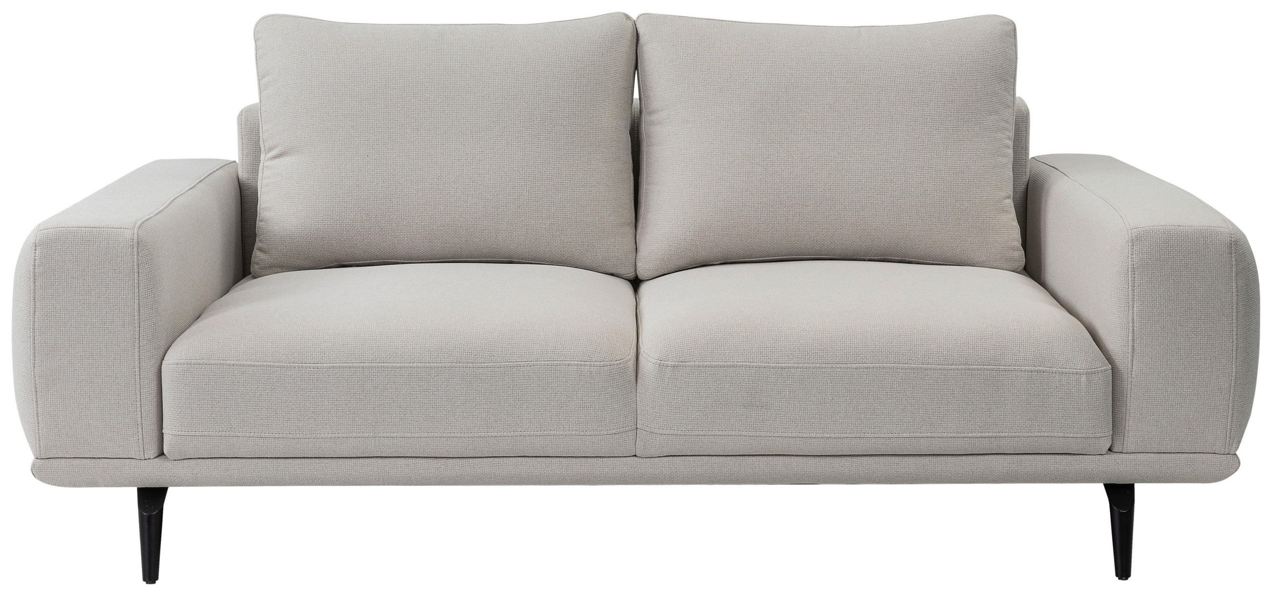 2-SITZER-SOFA Webstoff Creme  - Creme/Schwarz, MODERN, Textil/Metall (202/89/115cm) - MID.YOU