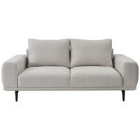 2-SITZER-SOFA in Webstoff Creme  - Creme/Schwarz, Modern, Textil/Metall (202/89/115cm) - MID.YOU