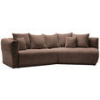 ECKSOFA in Chenille Braun  315/180 cm  - Schwarz/Braun, MODERN, Kunststoff/Textil (315/180cm) - Hom`in