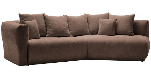 ECKSOFA in Chenille Braun  315/180 cm  - Schwarz/Braun, MODERN, Kunststoff/Textil (315/180cm) - Hom`in