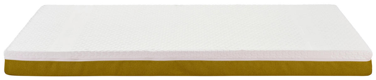 Komfortschaummatratze 90/200 cm, Höhe ca.: 15 cm, H2 = mittel,  - Gelb/Weiß, Textil (90/200cm) - Primatex