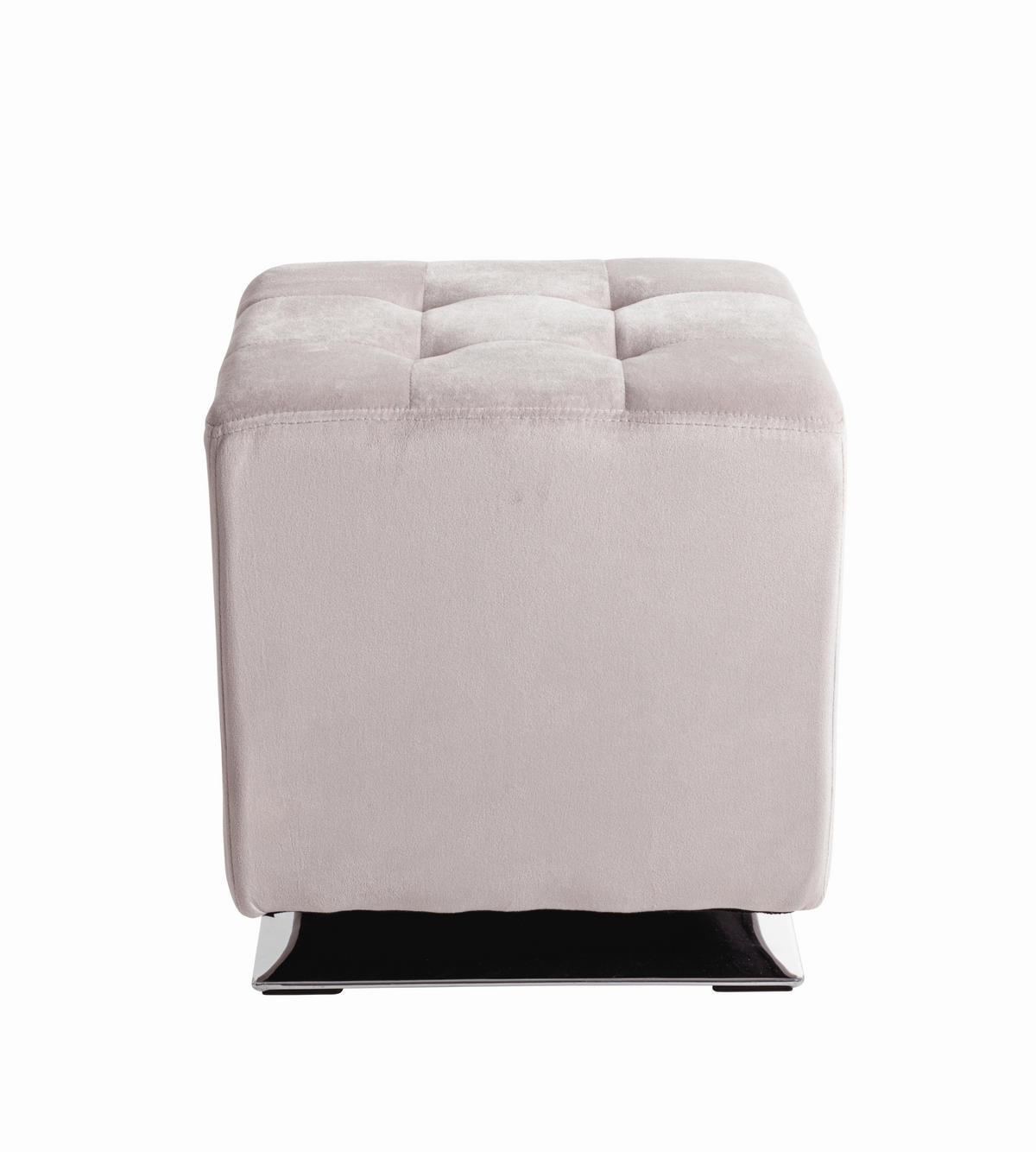 HOCKER in Textil Kaschmir  - Chromfarben/Kaschmir, MODERN, Textil/Metall (41/43/41cm)