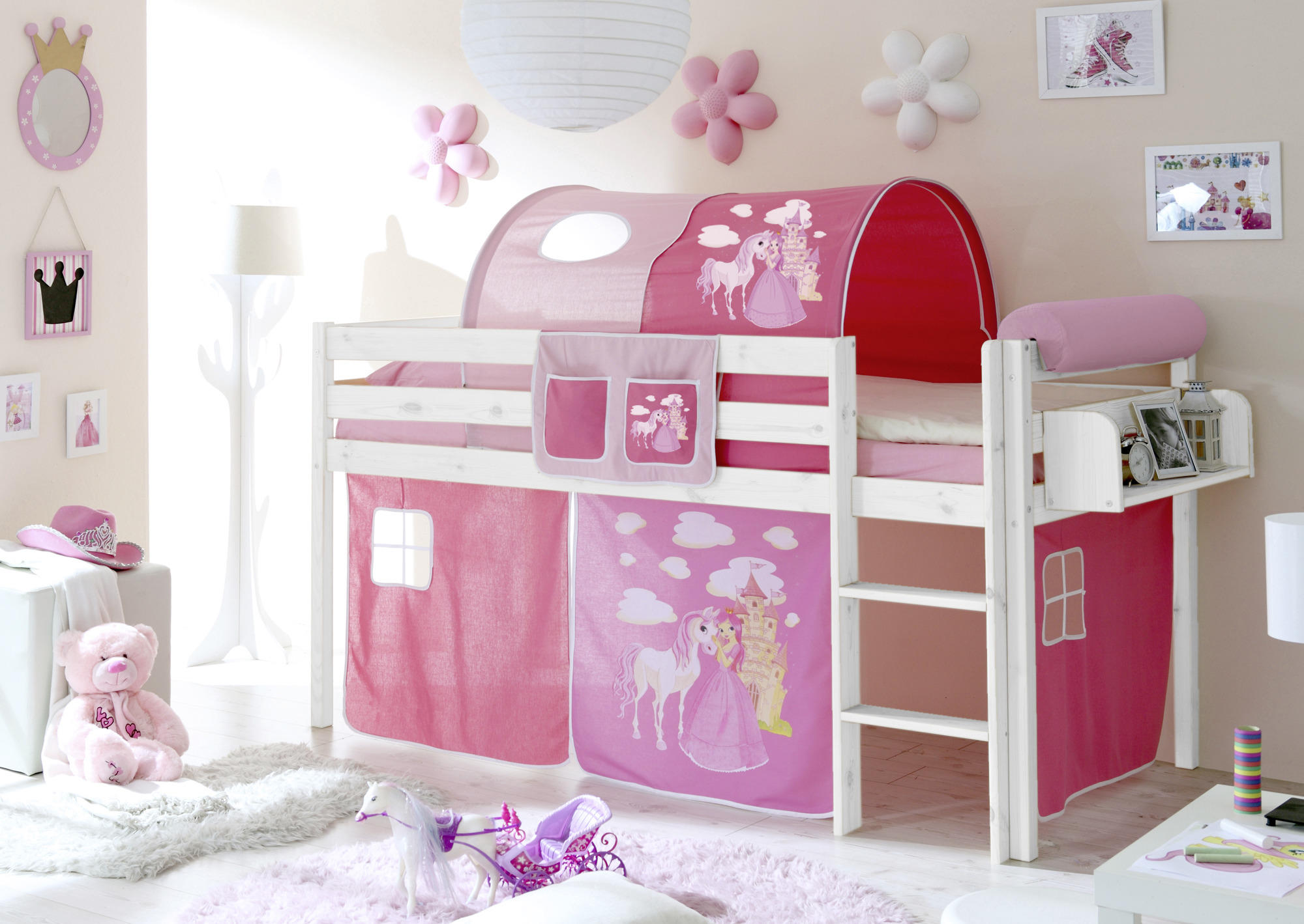 HOCHBETT 90/200 cm  - Pink/Weiß, Natur, Holz (90/200cm) - MID.YOU