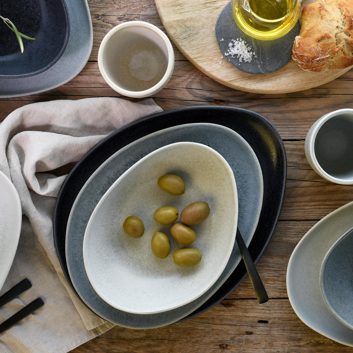 SPEISETELLERSET 4-teilig  - Multicolor, Basics, Keramik (20/27cm)