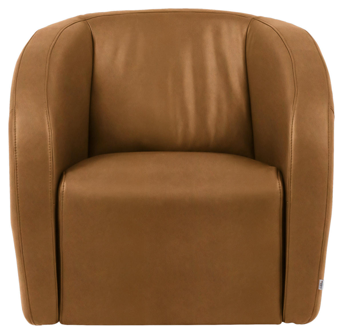 SESSEL in Echtleder Hellbraun  - Hellbraun/Schwarz, Design, Leder/Kunststoff (80/78/82cm) - Celina