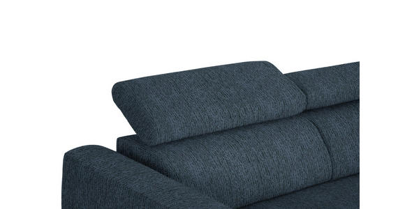 ECKSOFA in Webstoff Blau 280/205 cm - Blau/Schwarz, Design, Textil/Metall (280/205cm) - Xora