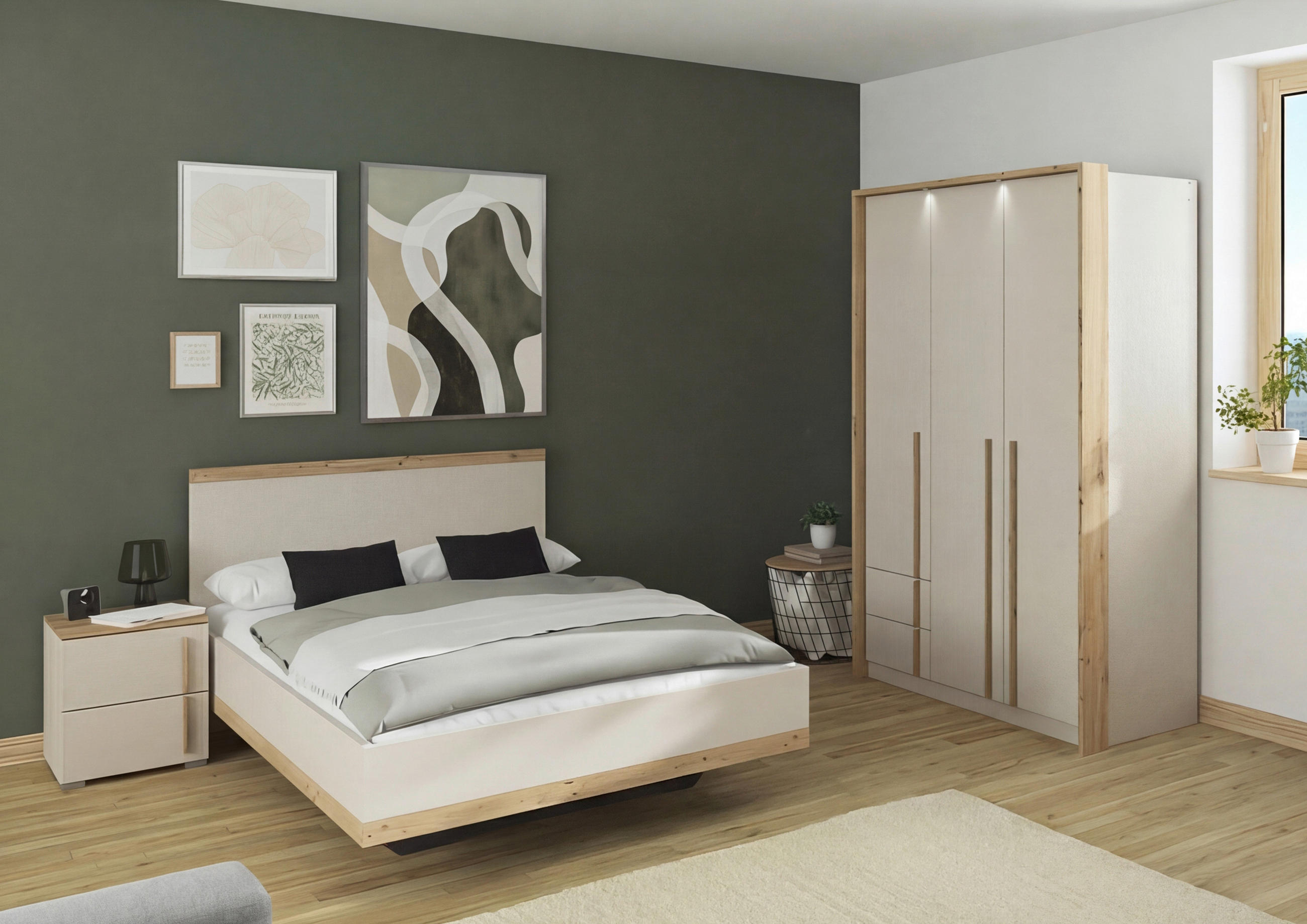 JUGENDZIMMER - Champagner/Eiche Artisan, KONVENTIONELL, Holzwerkstoff (120/200cm) - Stylife