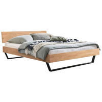 BETT 180/200 cm,  in Eichefarben,  - Eichefarben/Anthrazit, Design, Holz/Metall (180/200cm) - Hasena