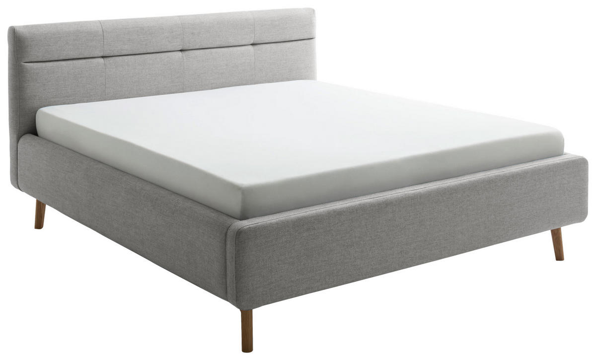 POLSTERBETT 180/200 cm  in Grau  - Eichefarben/Birkefarben, Konventionell, Holz/Textil (180/200cm) - Boxxx