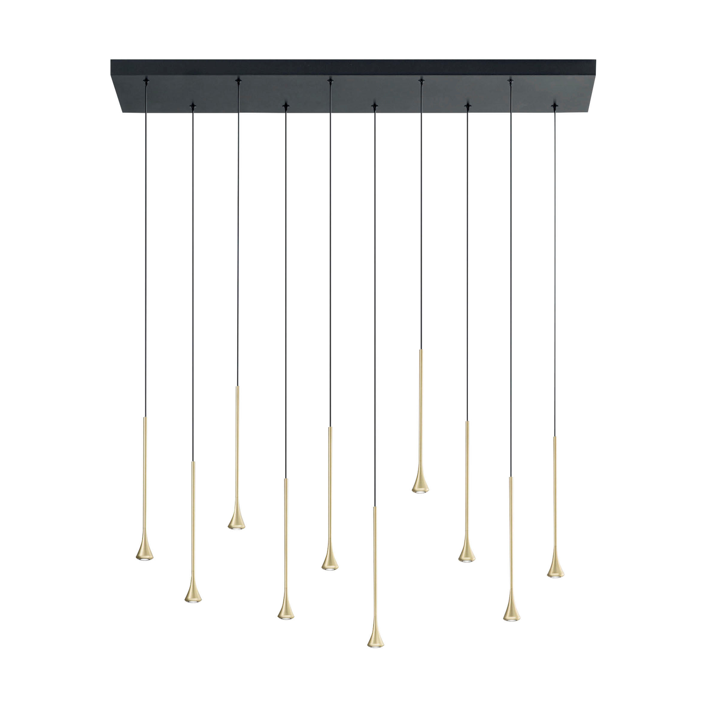 LED-HÄNGELEUCHTE SUSA 105/20/200 cm   - Messingfarben/Schwarz, KONVENTIONELL, Metall (105/20/200cm) - Fabas Luce