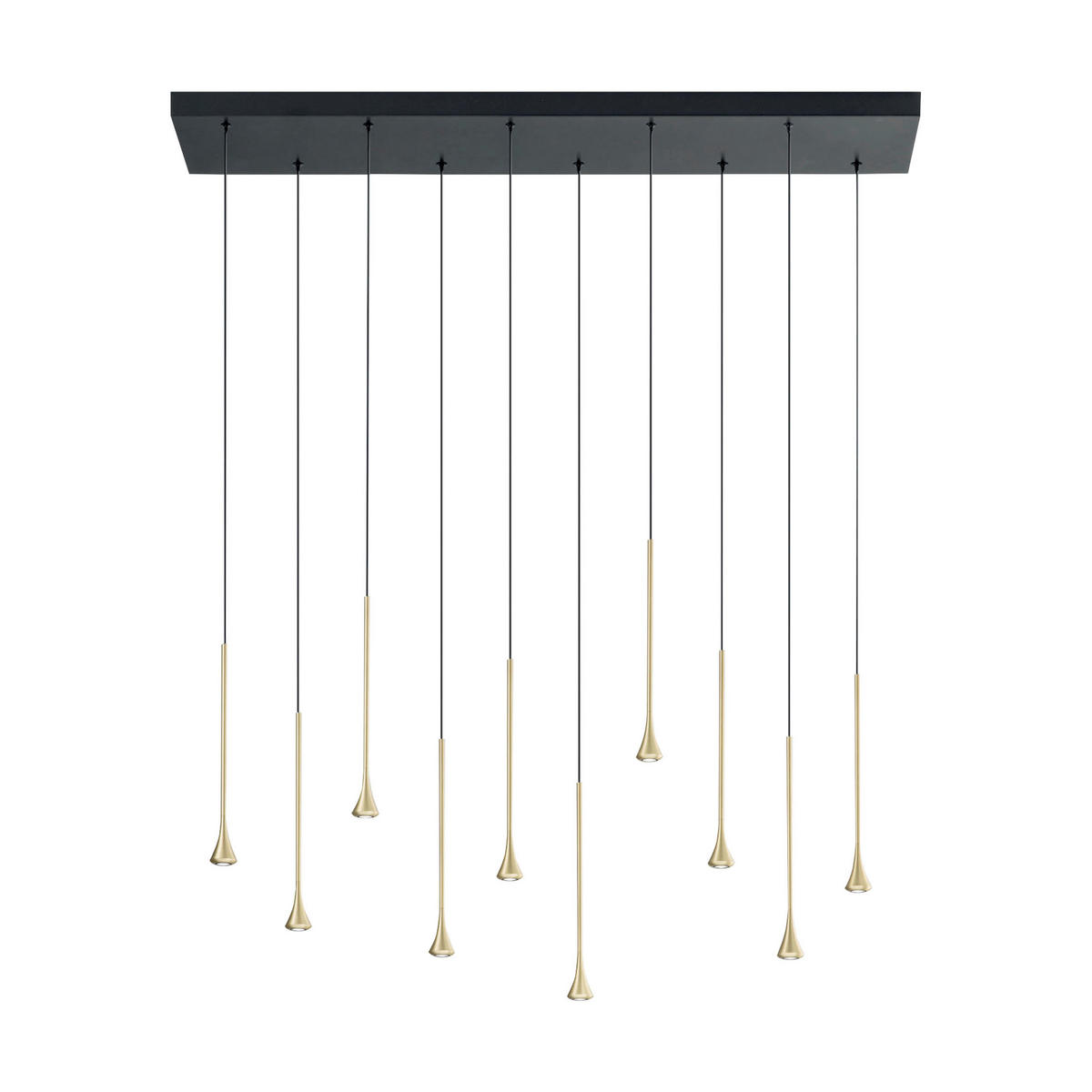 LED-HÄNGELEUCHTE SUSA 105/20/200 cm   - Messingfarben/Schwarz, KONVENTIONELL, Metall (105/20/200cm) - Fabas Luce