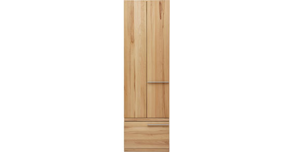 GARDEROBENSCHRANK 60/200/37 cm - Silberfarben/Buchefarben, Natur, Holz/Metall (60/200/37cm) - Valnatura