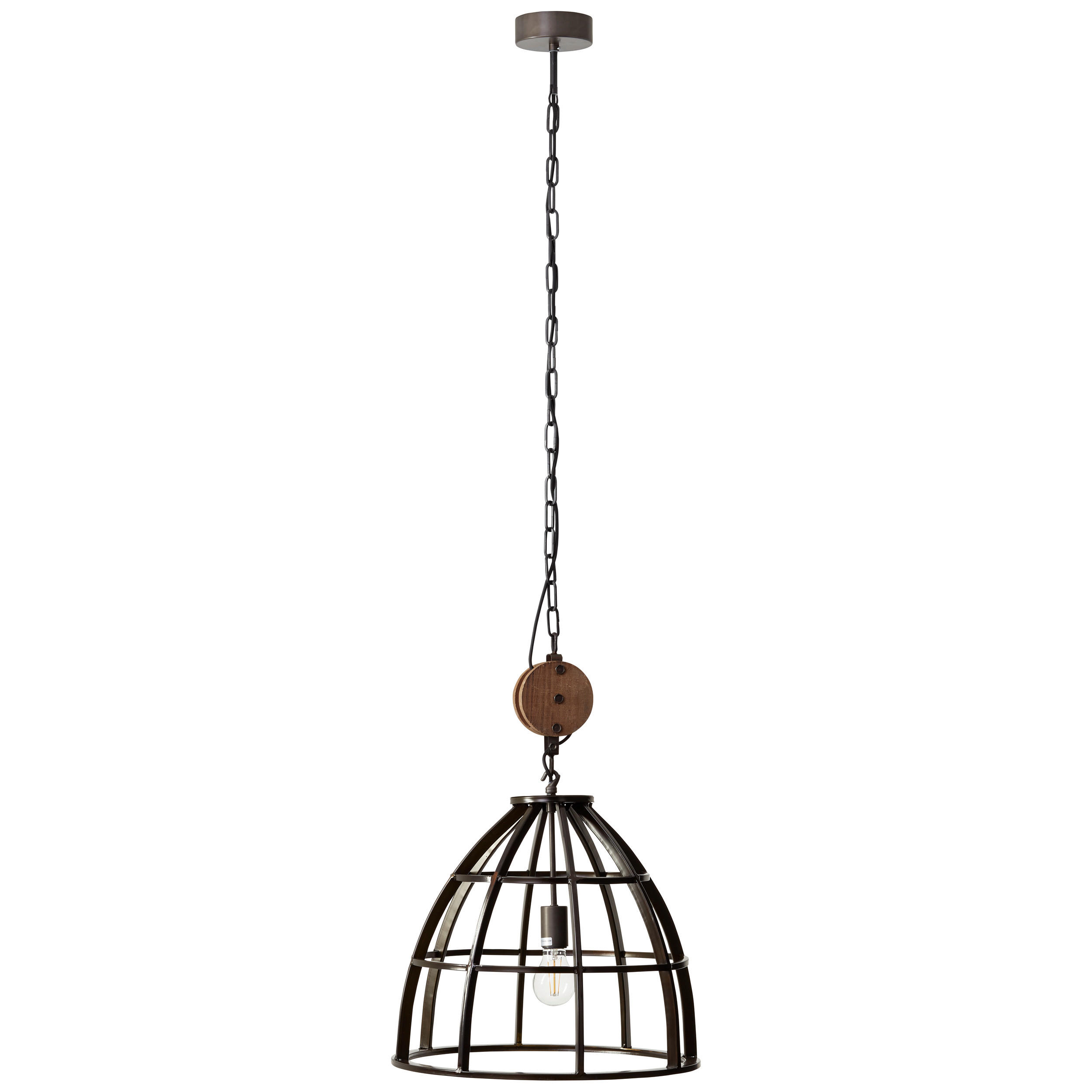 HÄNGELEUCHTE 47/160 cm - Schwarz, Lifestyle, Holz/Metall (47/160cm) - Brilliant