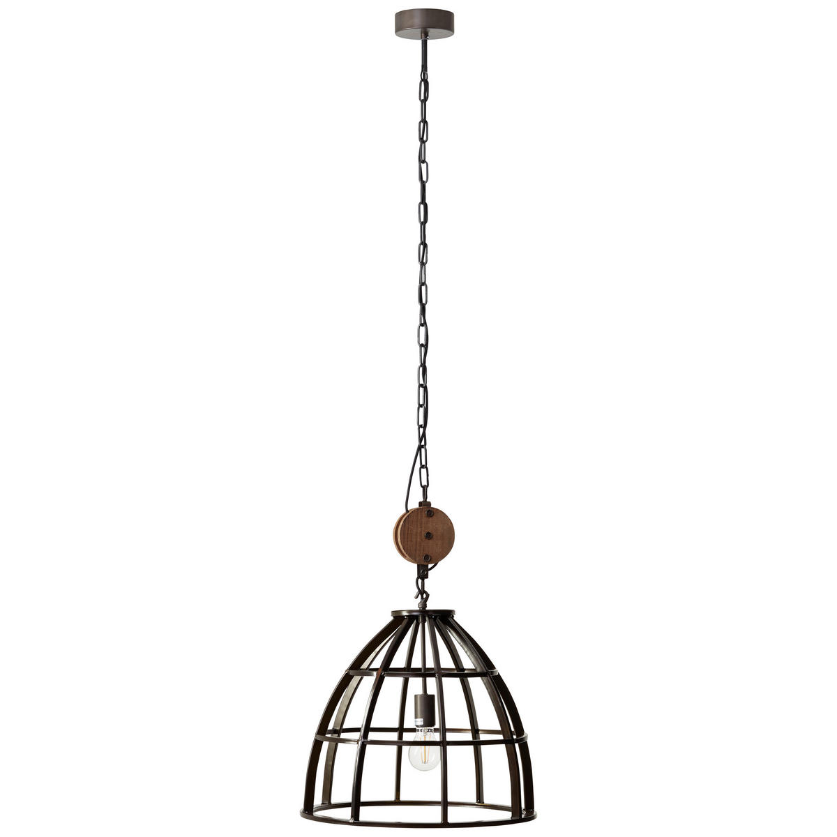 HÄNGELEUCHTE 47/160 cm    - Schwarz, Lifestyle, Holz/Metall (47/160cm) - Brilliant