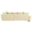 ECKSOFA Naturfarben Cord Rückenkissen, Armlehnenkissen, Bettkasten, Schlaffunktion, Rücken echt, Liegefläche im Originalstoff  - Schwarz/Naturfarben, KONVENTIONELL, Kunststoff/Textil (304/212cm) - Carryhome