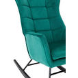 SCHAUKELSTUHL in Samt Grün, Schwarz  - Schwarz/Grün, Trend, Holz/Textil (96/89/68cm) - Xora