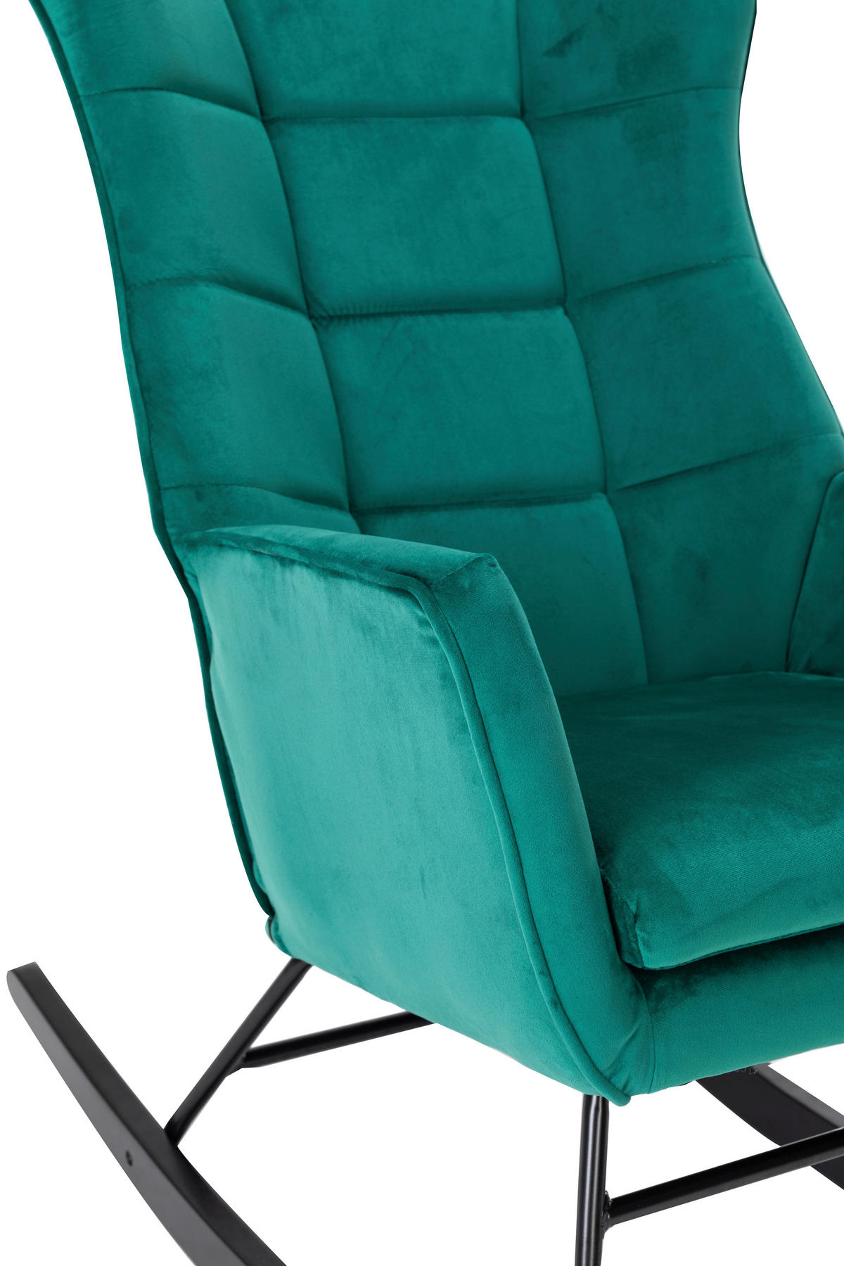 GUGALNIK,  zelena, črna les, kovina, tekstil - črna/zelena, Trend, kovina/tekstil (96/89/68cm) - Xora