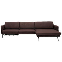 ECKSOFA in Echtleder Braun  - Anthrazit/Braun, Design, Leder/Metall (330/174cm) - Himolla