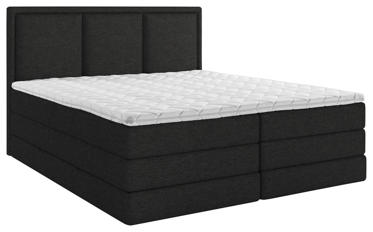 BOXSPRINGBETT 200/200 cm  in Schwarz  - Schwarz, Design, Holzwerkstoff/Kunststoff (200/200cm) - MID.YOU