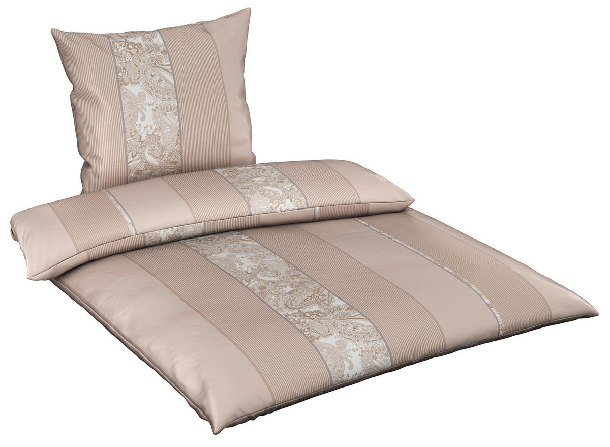 BETTWÄSCHESET Satin 160/210 cm  65 cm/100 cm  - Beige, Design, Textil (160/210cm) - Dieter Knoll