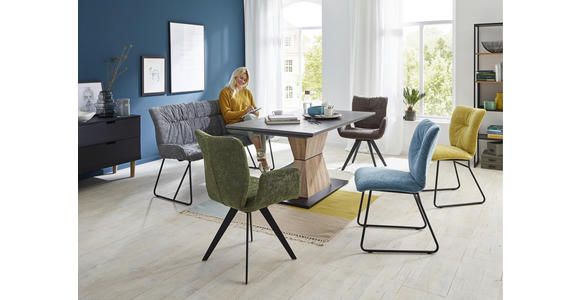 SITZBANK 140/90/62 cm in Braun, Schwarz - Schwarz/Braun, Design, Textil/Metall (140/90/62cm) - Voleo