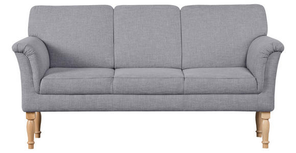 SOFA Flachgewebe Grau  - Naturfarben/Grau, ROMANTIK / LANDHAUS, Holz/Textil (186/96/80cm) - Cantus