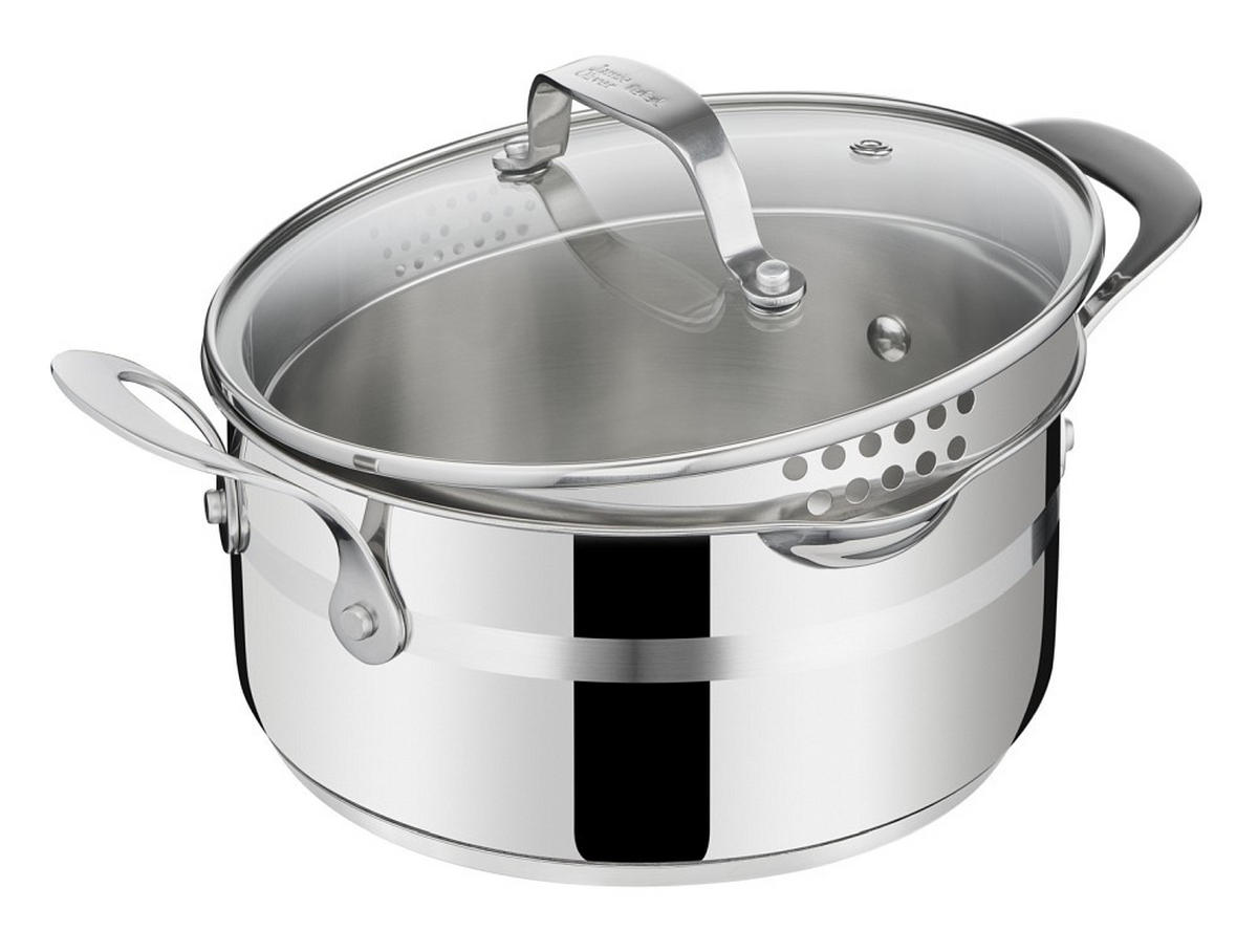 KOCHTOPFSET Jamie Oliver COOK SMART 7-teilig  - Alufarben, Basics, Glas/Metall - Tefal