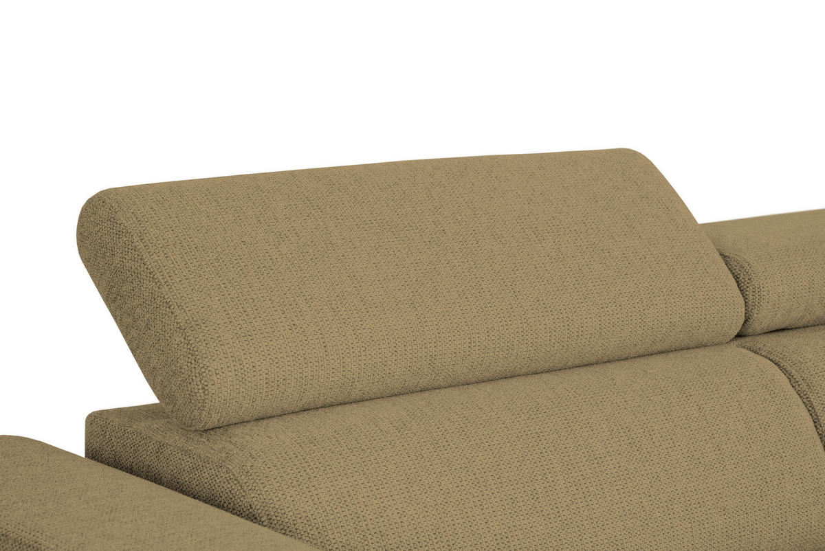 ECKSOFA in Struktur Olivgrün  - Schwarz/Olivgrün, Design, Kunststoff/Textil (284/205cm) - MID.YOU