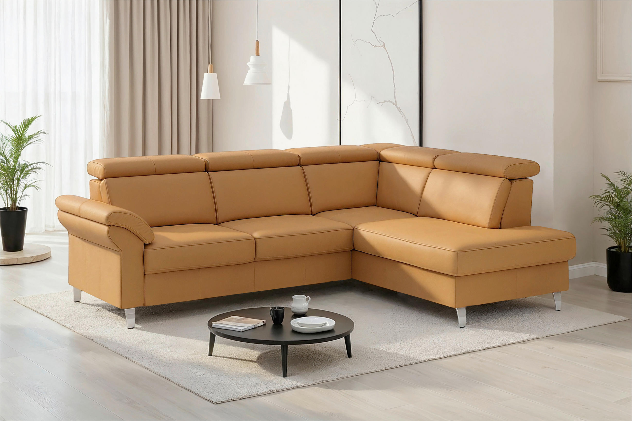 Sit & More Ecksofa Arngast E Currygelb 245x194 cm
