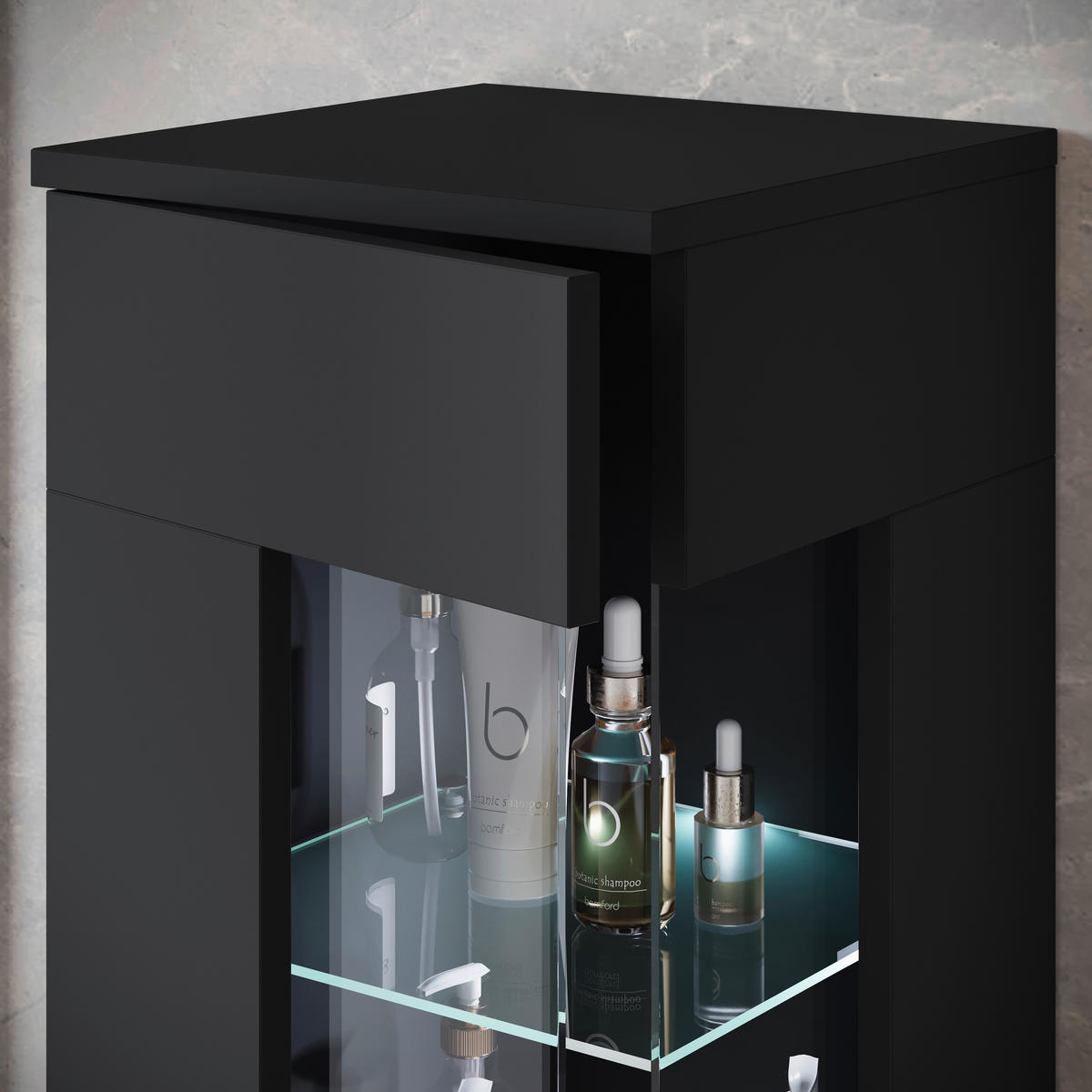 BADEZIMMER 5-teilig  in 120,4 cm  - Schwarz/Weiß, Trend, Glas/Keramik (120,4cm) - P & B