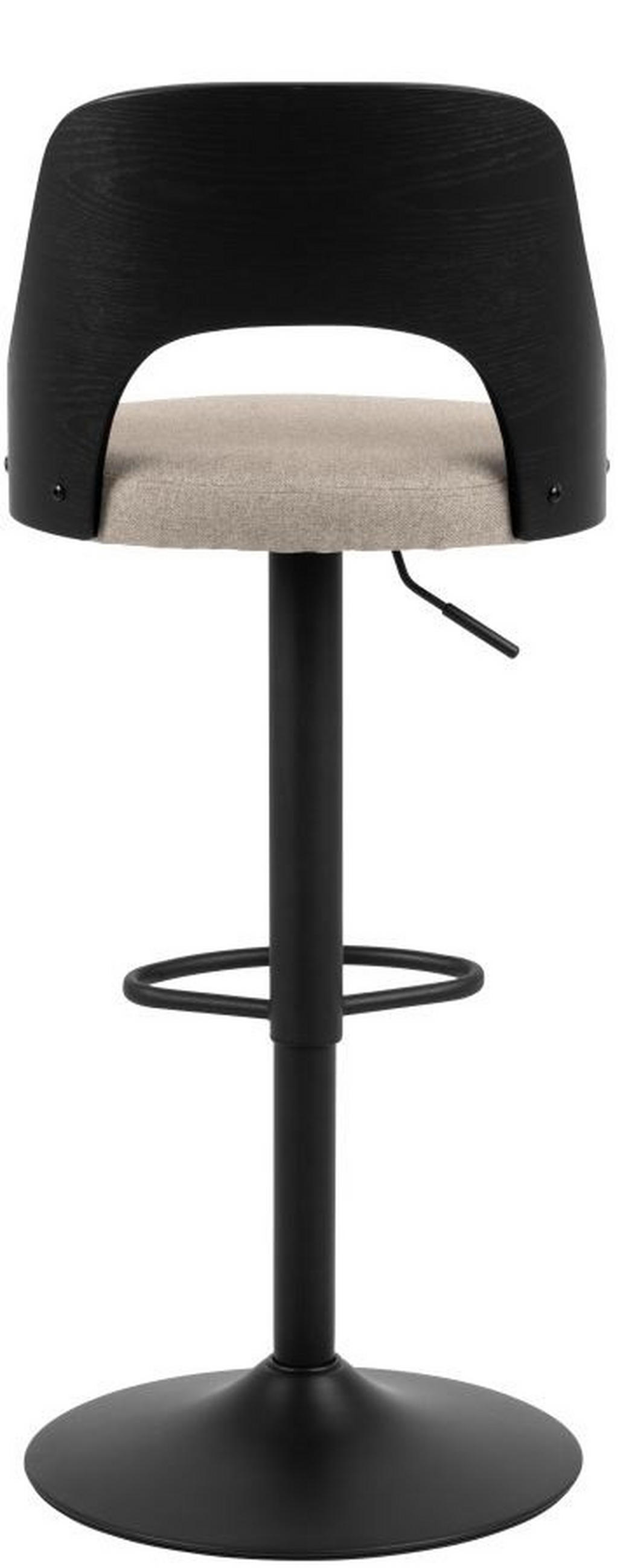 TABURET DE BAR in textil nisipiu  - nisipiu/negru, Modern, metal/lemn (47/113/50,5cm) - MID.YOU