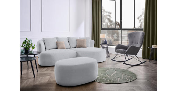 ECKSOFA in Flachgewebe Hellgrau  - Hellbraun/Hellgrau, MODERN, Kunststoff/Textil (235/166cm) - Hom`in