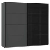 OMARA Z DRSNIMI VRATI, barve grafita, črna  - črna/barve grafita, Basics, kovina/leseni material (225/210/65cm) - Xora