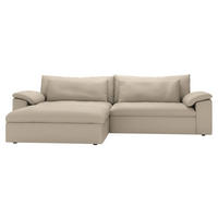 ECKSOFA 198/306 cm  in Chenille Greige Rückenkissen, Nierenkissen, Armlehnenkissen, Rücken echt  198/306 cm  - Greige/Schwarz, MODERN, Kunststoff/Textil (198/306cm) - Carryhome