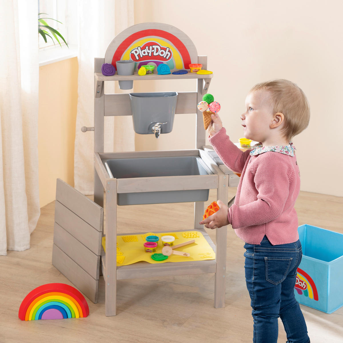MATSCHKÜCHE - Multicolor, Basics, Naturmaterialien/Holz (65/100/35cm) - Roba
