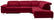 ECKSOFA Rot Flachgewebe  - Chromfarben/Rot, Design, Textil/Metall (305/231cm) - Dieter Knoll