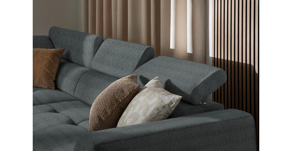 ECKSOFA in Chenille Grau 205/284 cm - Schwarz/Grau, Design, Kunststoff/Textil (205/284cm) - Xora
