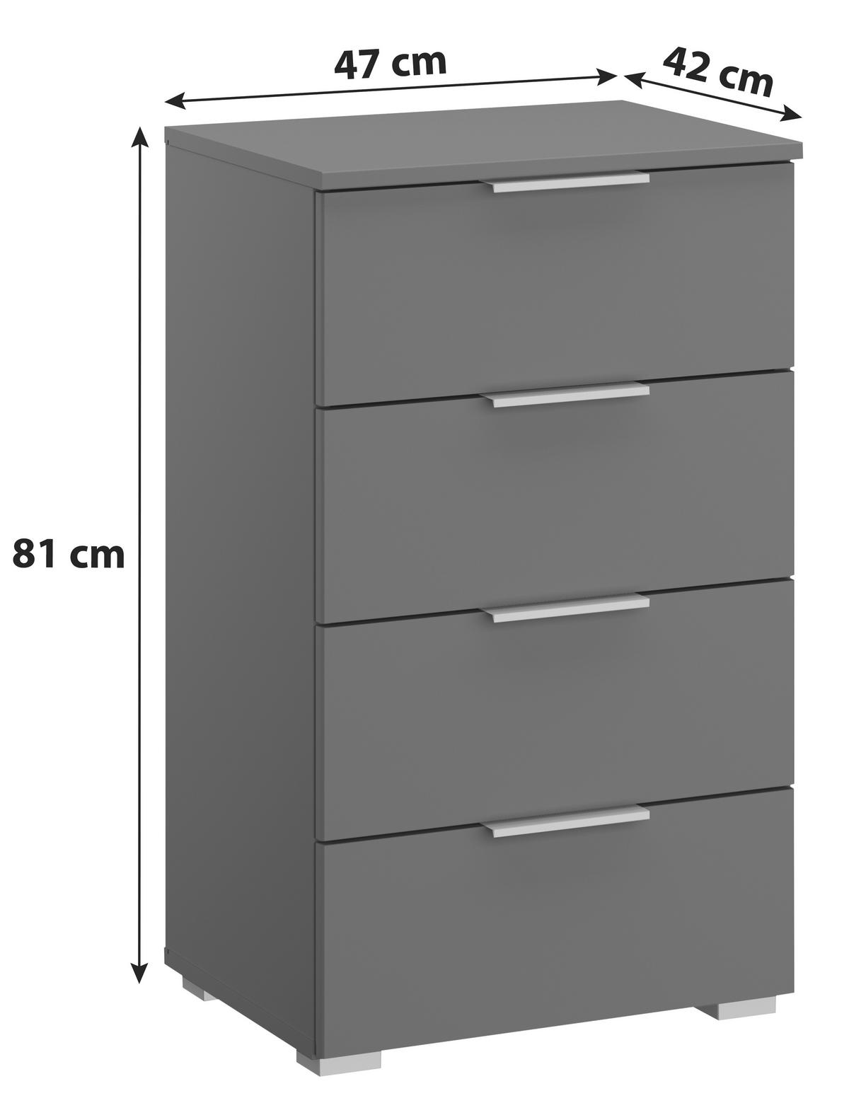 NACHTKÄSTCHEN 47/81/42 cm  in Grau  - Alufarben/Grau, Modern, Holzwerkstoff (47/81/42cm) - Rauch Möbel