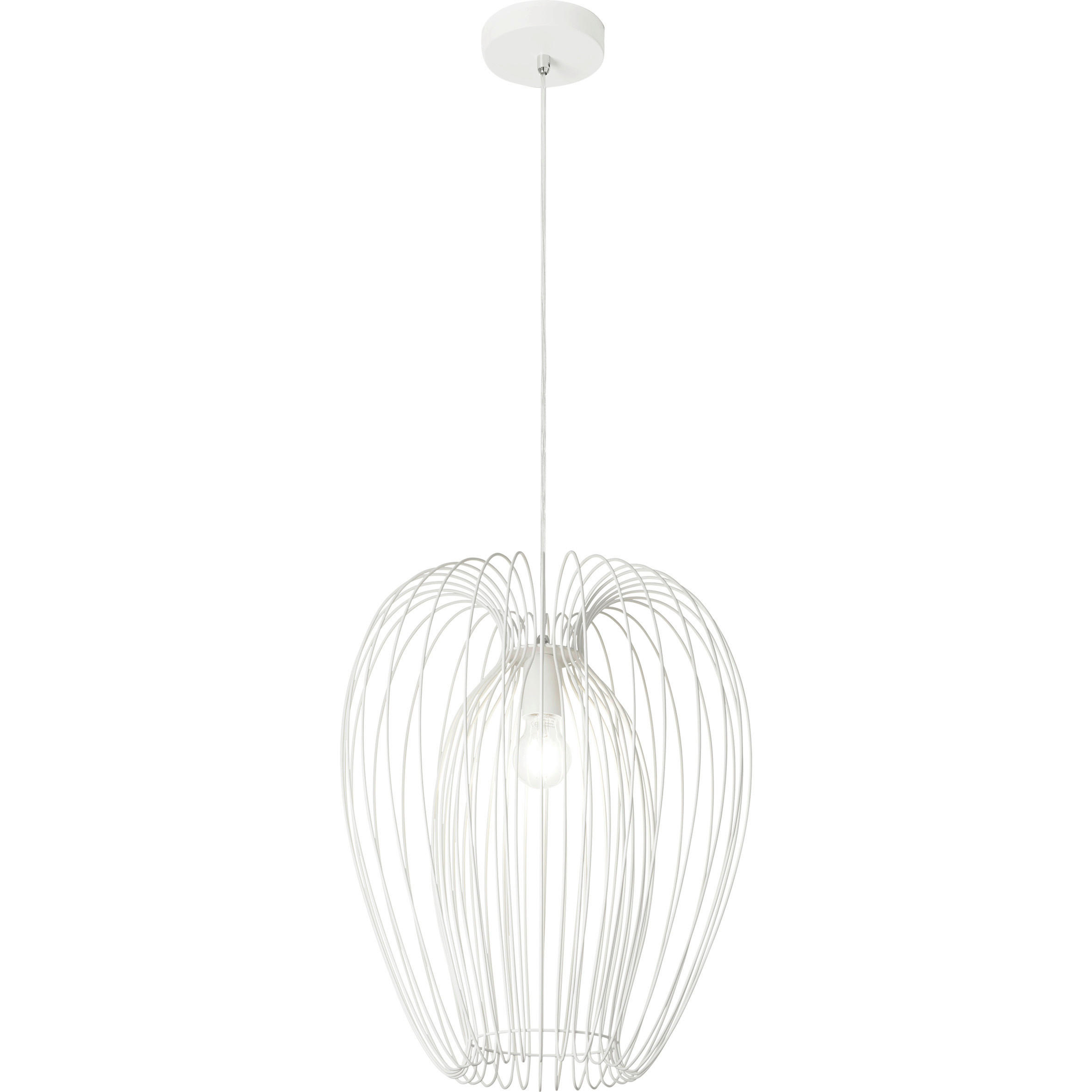 PENDELLEUCHTE Camp 40/200 cm   - Weiß, Design, Metall (40/200cm) - Fabas Luce