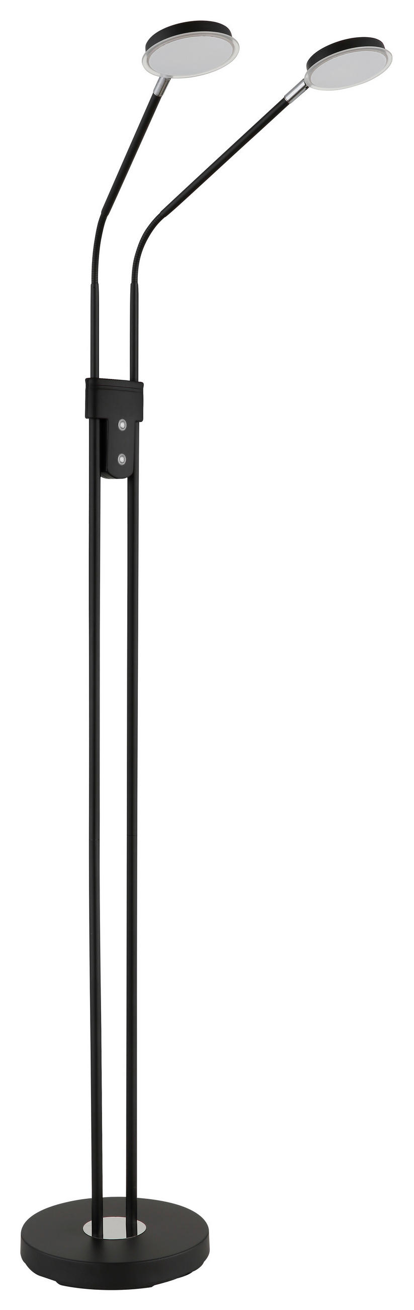 LED-STEHLEUCHTE Silvio 93/25 cm  - Schwarz/Weiß, Design, Kunststoff/Metall (93/25cm) - Globo